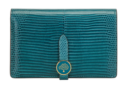 Mulberry Lizard Embossed Wallet, Leather, Blue, YVC2, B, 3*